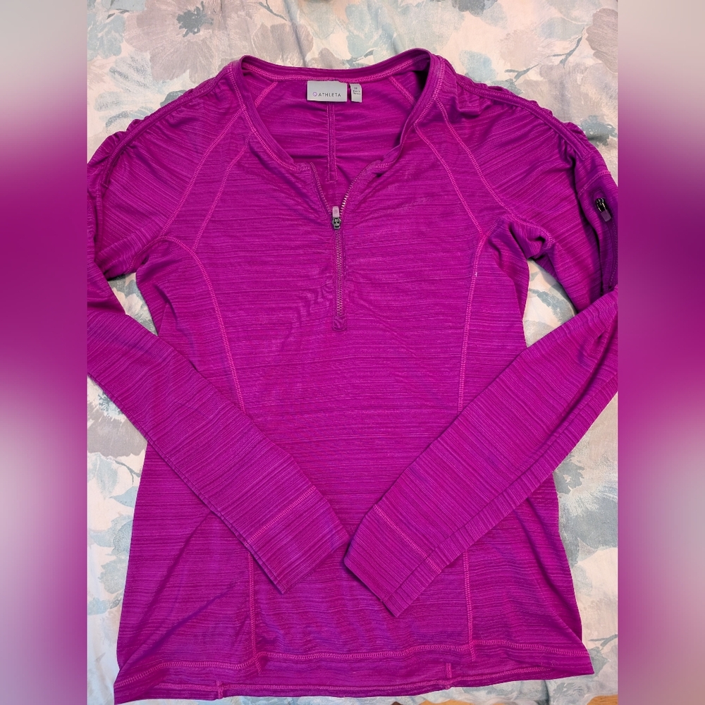 Athleta Magenta 1/2 zip Pullover Top
